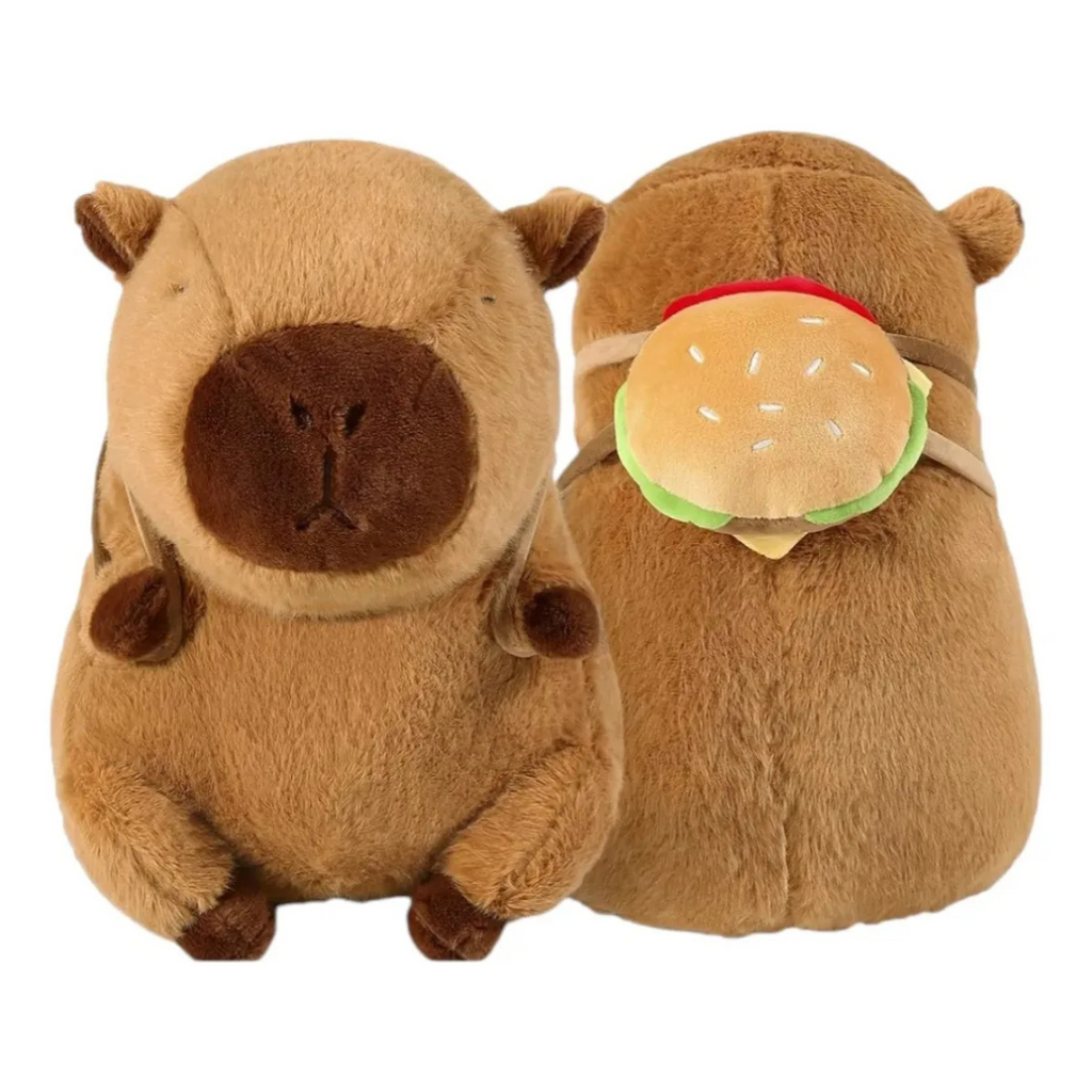 Peluche Capibara con Hamburguesa – 40 cm (Marca: Phi Phi) image 0