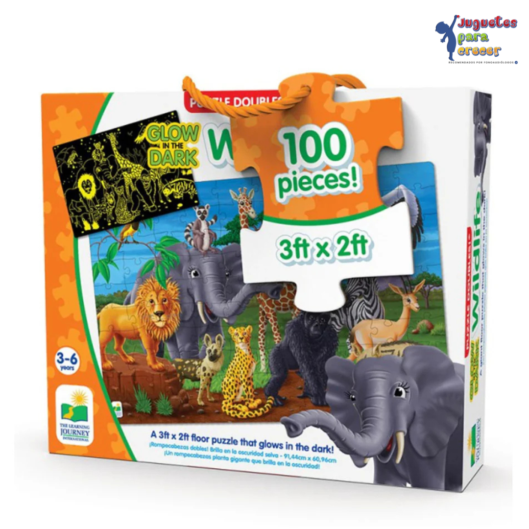 Puzzle infantil Animales Salvajes – Brilla en la oscuridad image 1