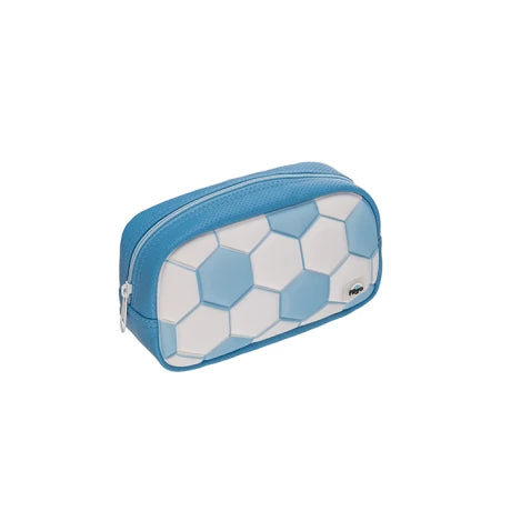 Cartuchera Oval Filgo Celeste y Blanca – Diseño Fútbol image 1