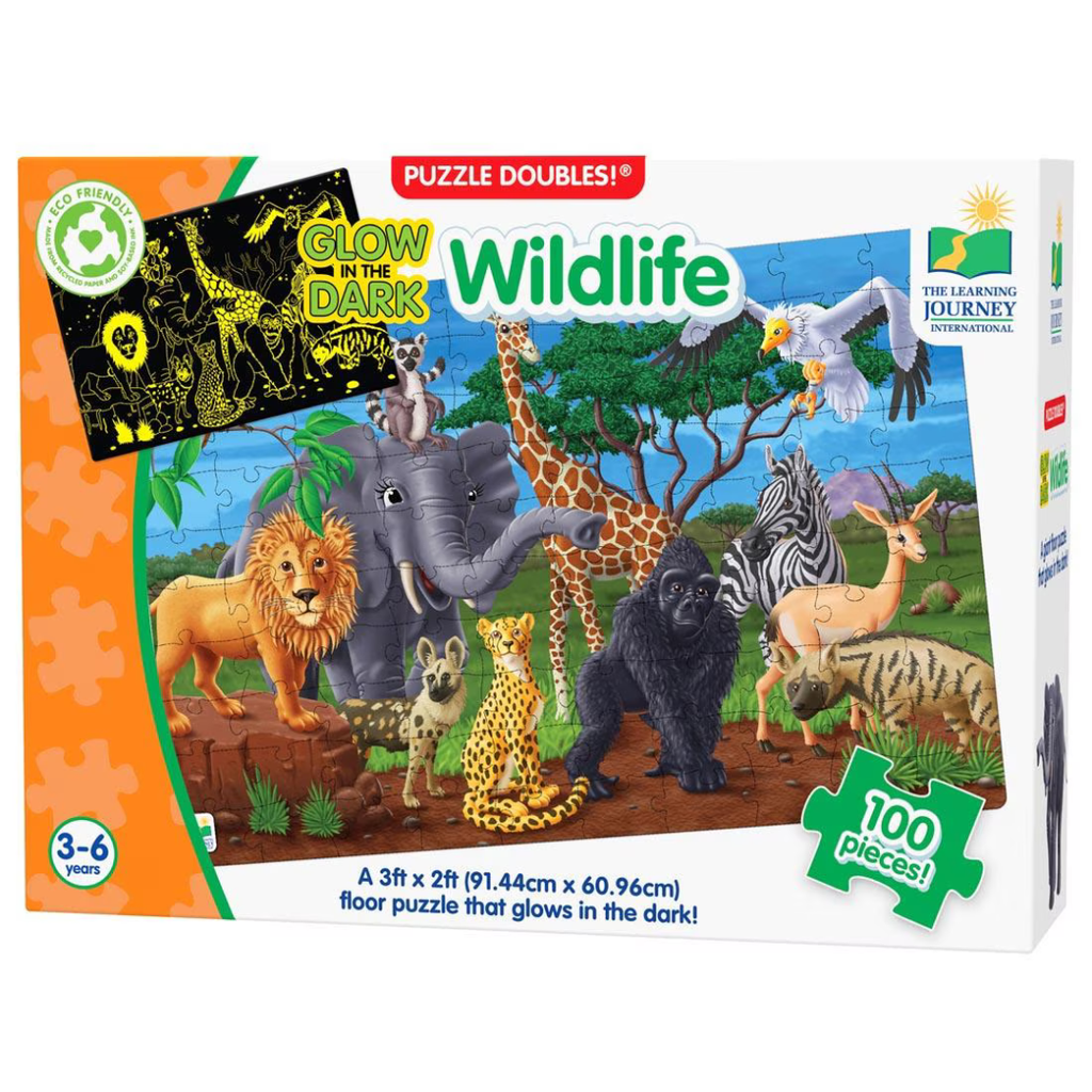 Puzzle infantil Animales Salvajes – Brilla en la oscuridad image 0