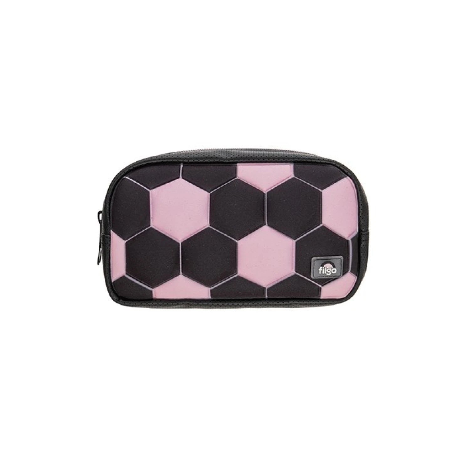 Cartuchera Oval Filgo Negra y Rosada – Diseño Fútbol image 0