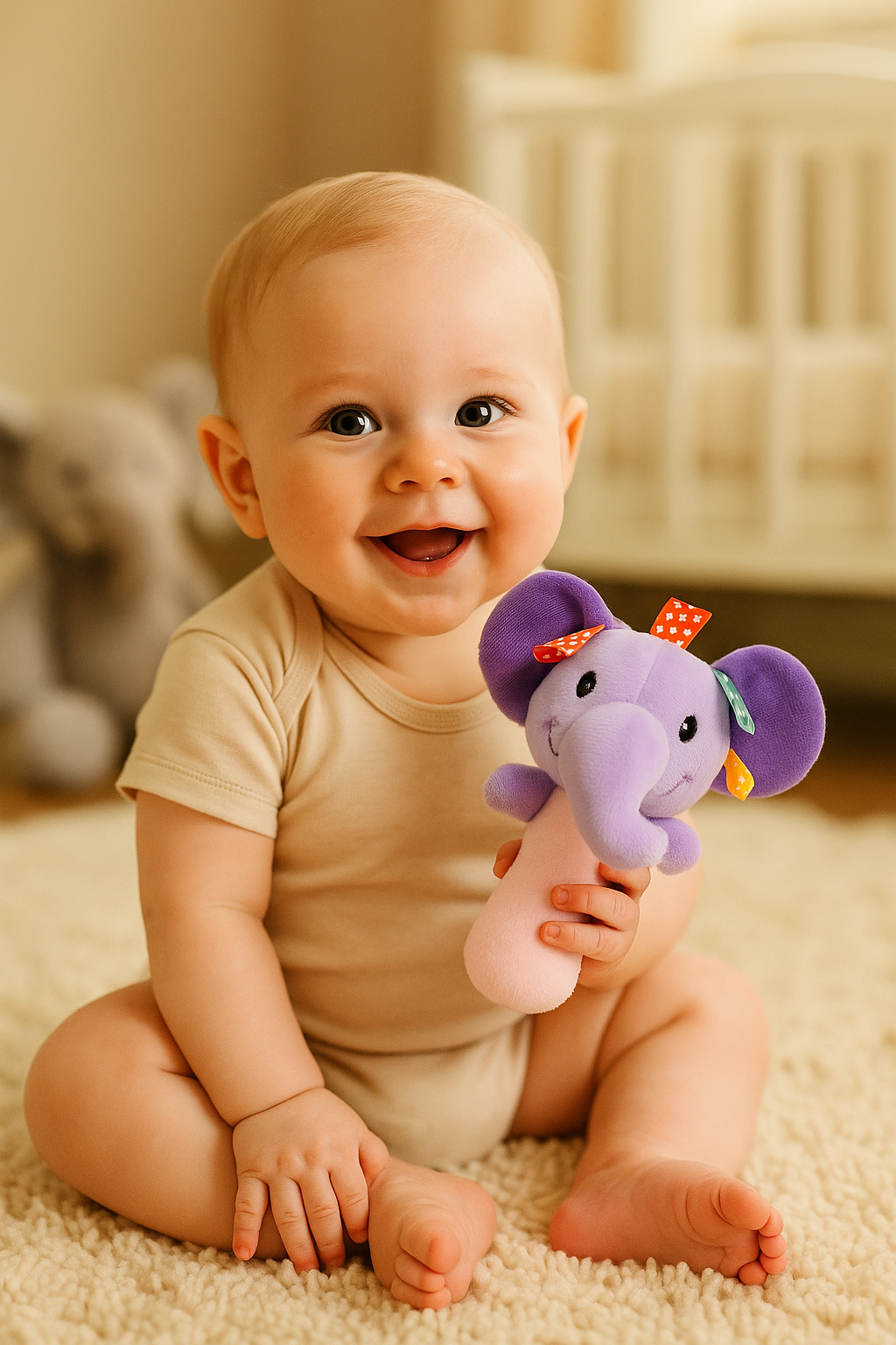 Sonajero de Peluche – Elefante image 0