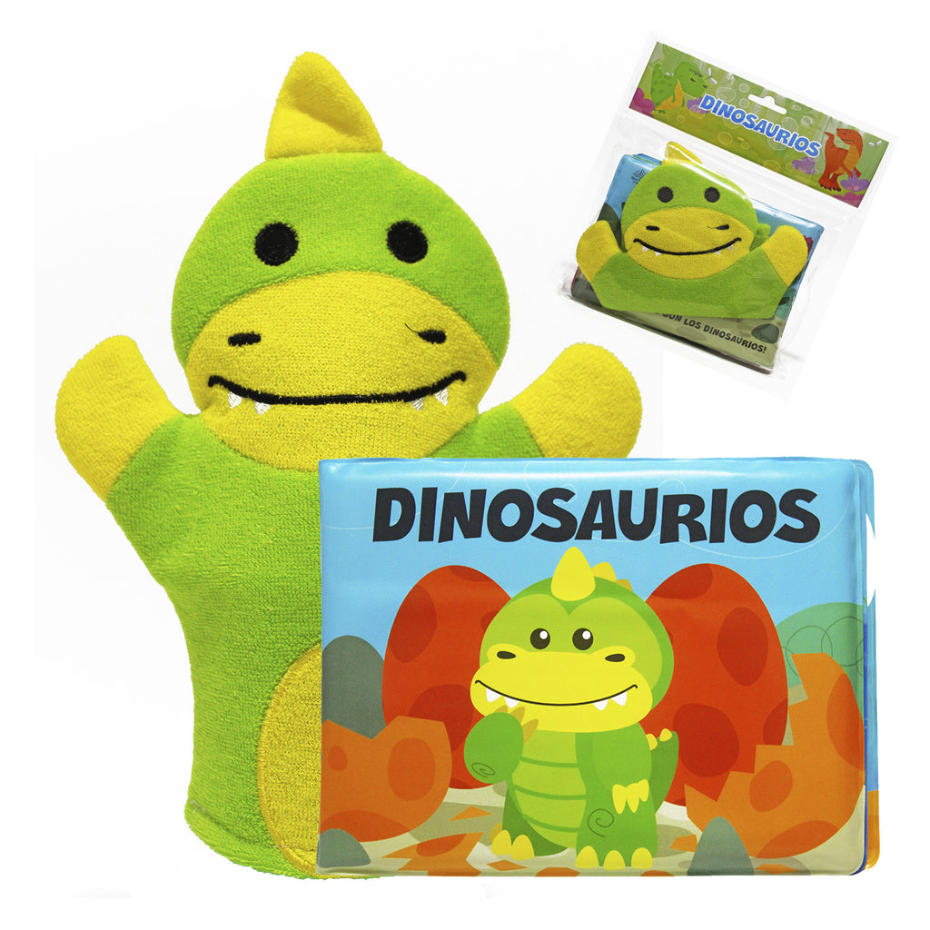 Libro para bañera de Dinosaurios + títere de tela image 4