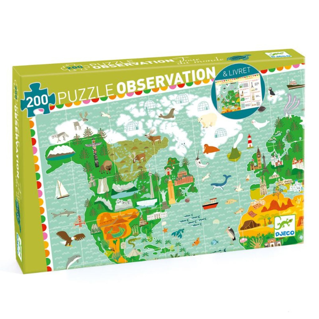 Puzzle Observación Mapa Mundo 200 Piezas + Libro image 0