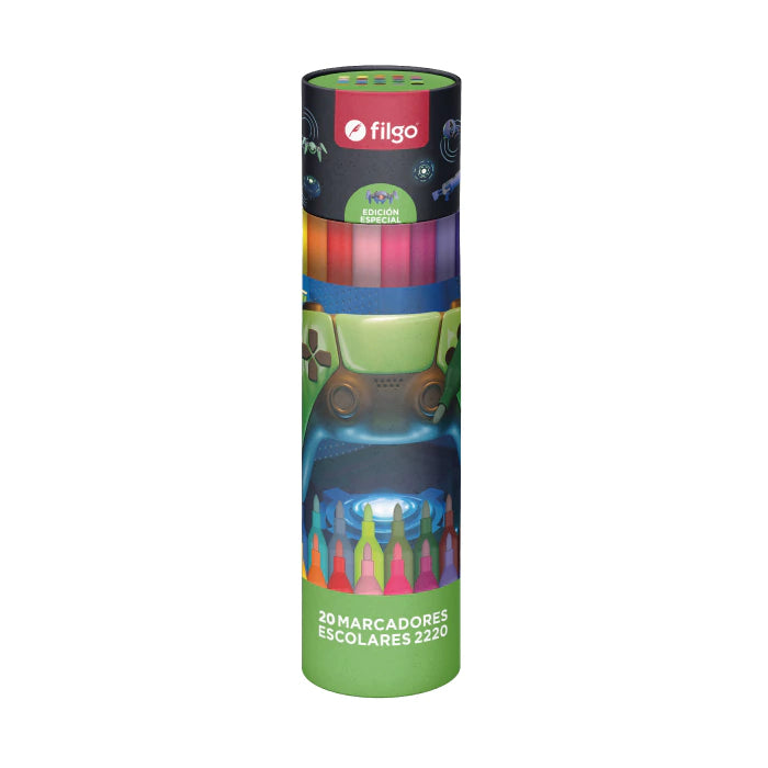 Marcadores Escolares Filgo Tubo - Gamer x 20 image 0