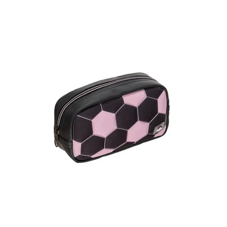 Cartuchera Oval Filgo Negra y Rosada – Diseño Fútbol image 1