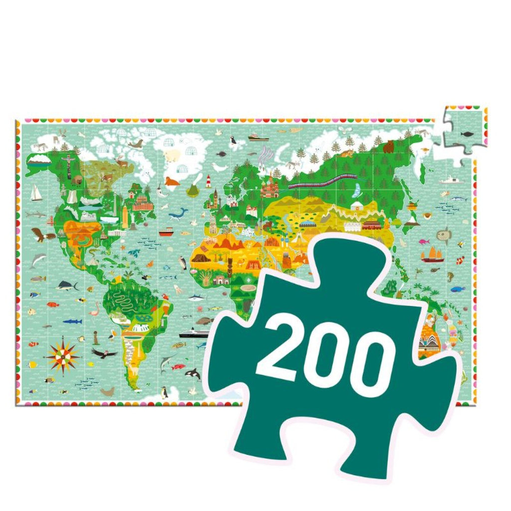Puzzle Observación Mapa Mundo 200 Piezas + Libro image 4