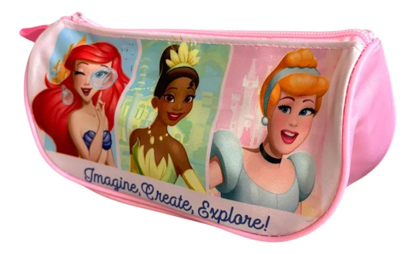Cartuchera Escolar Infantil Princesas De Disney Color Rosa