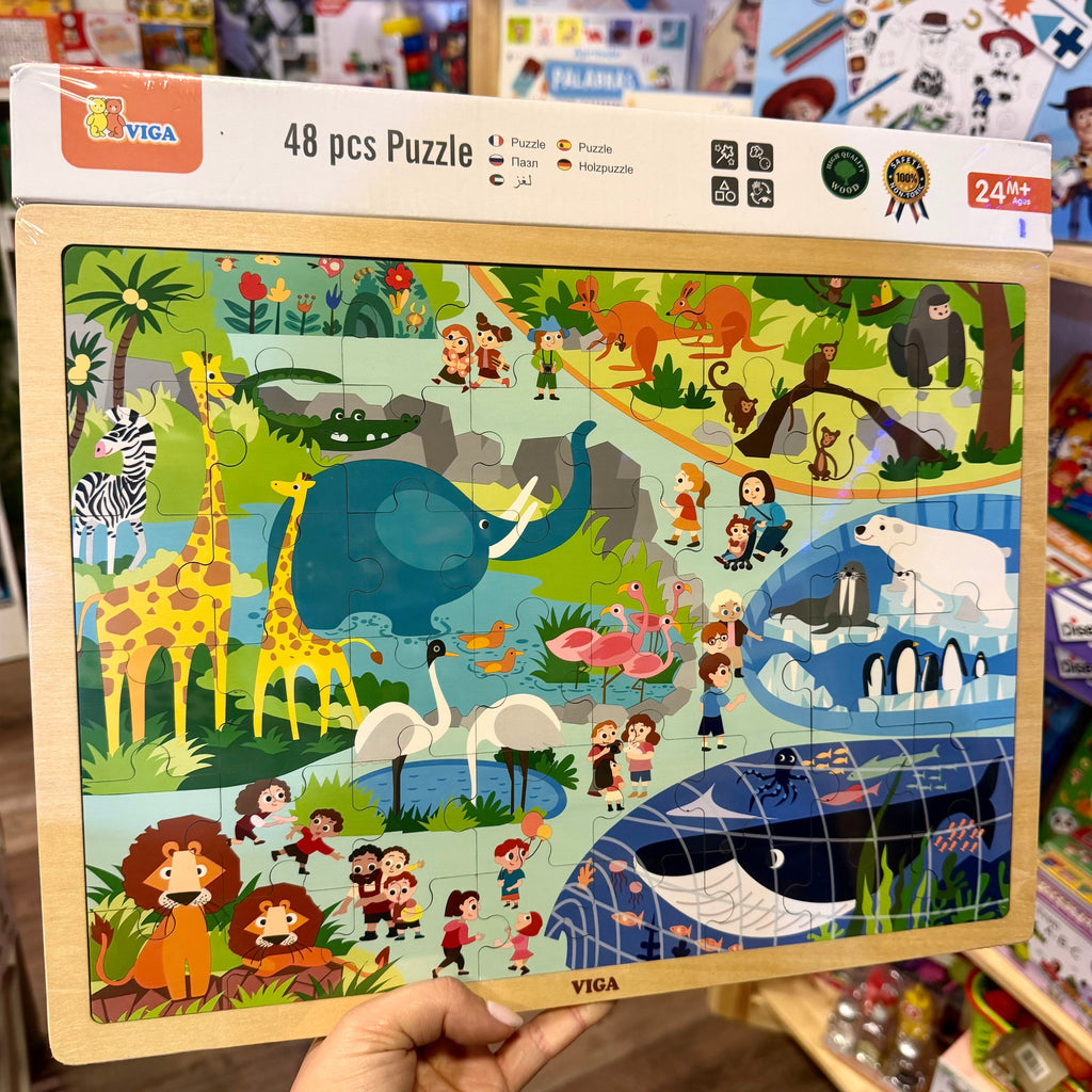 Puzzle de Madera Animales – 48 piezas 🦁🦒🐘