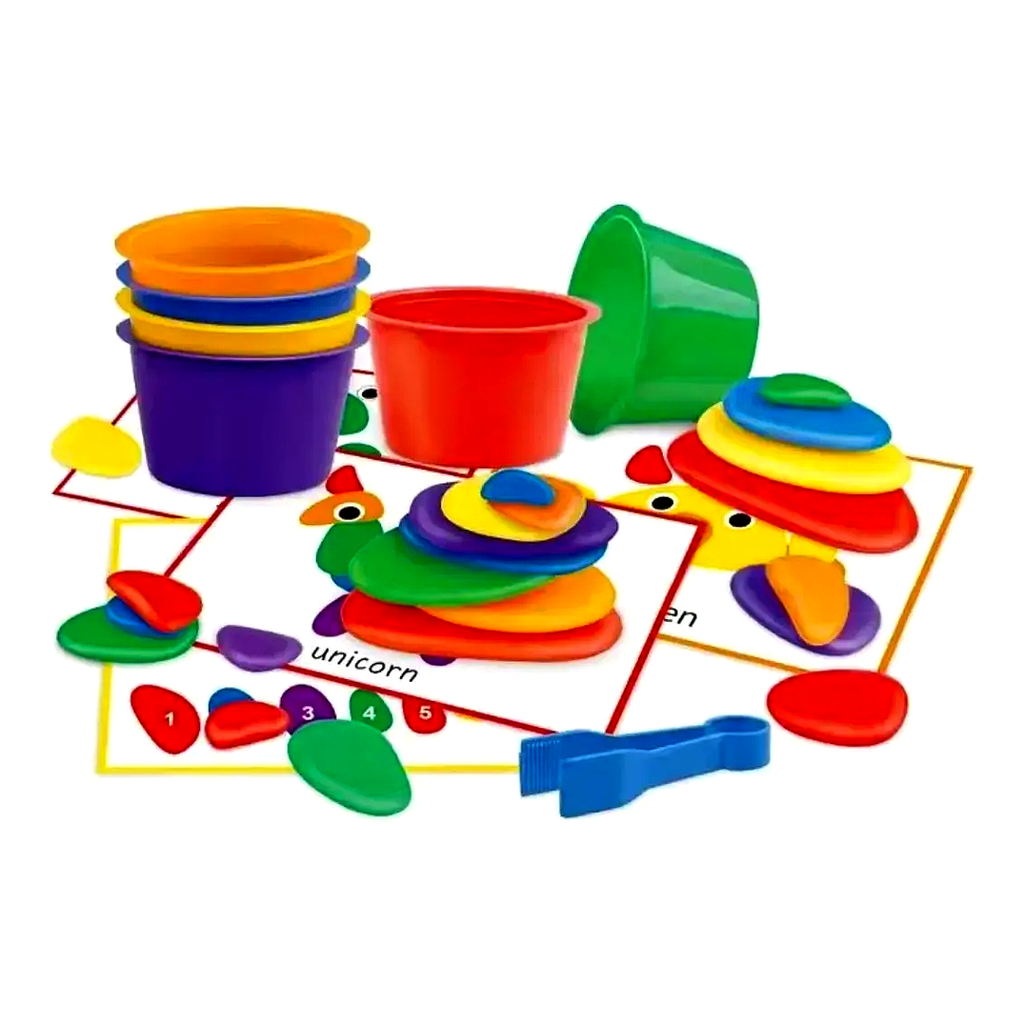 Rainbow Pebbles – Juego de clasificación Montessori