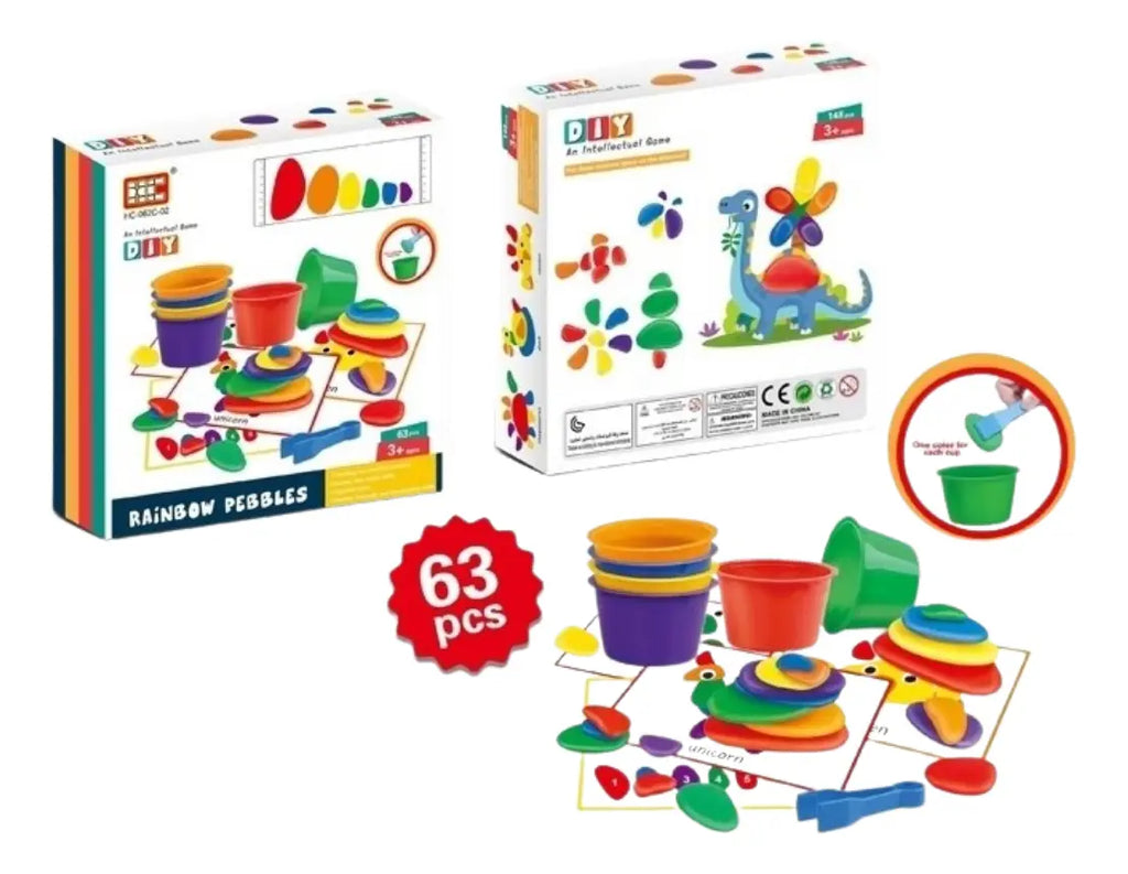 Rainbow Pebbles – Juego de clasificación Montessori