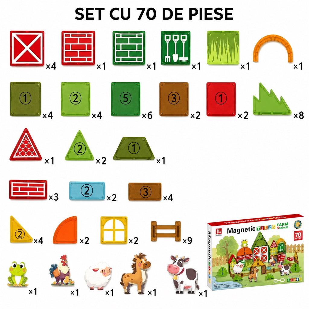 Juego Magnético Version Granja – 70 piezas