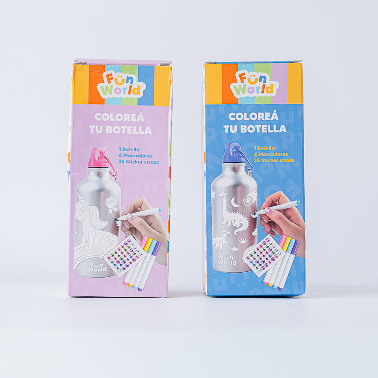 Botella Metálica para Colorear y Decorar