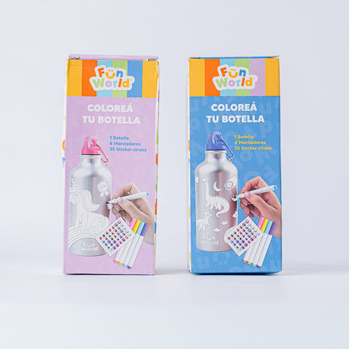Botella Metálica para Colorear y Decorar