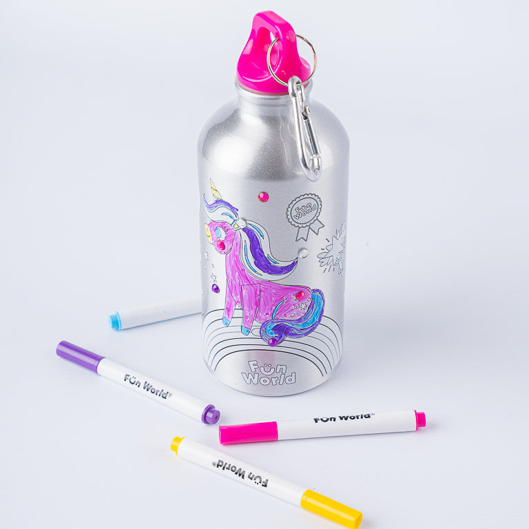 Botella Metálica para Colorear y Decorar