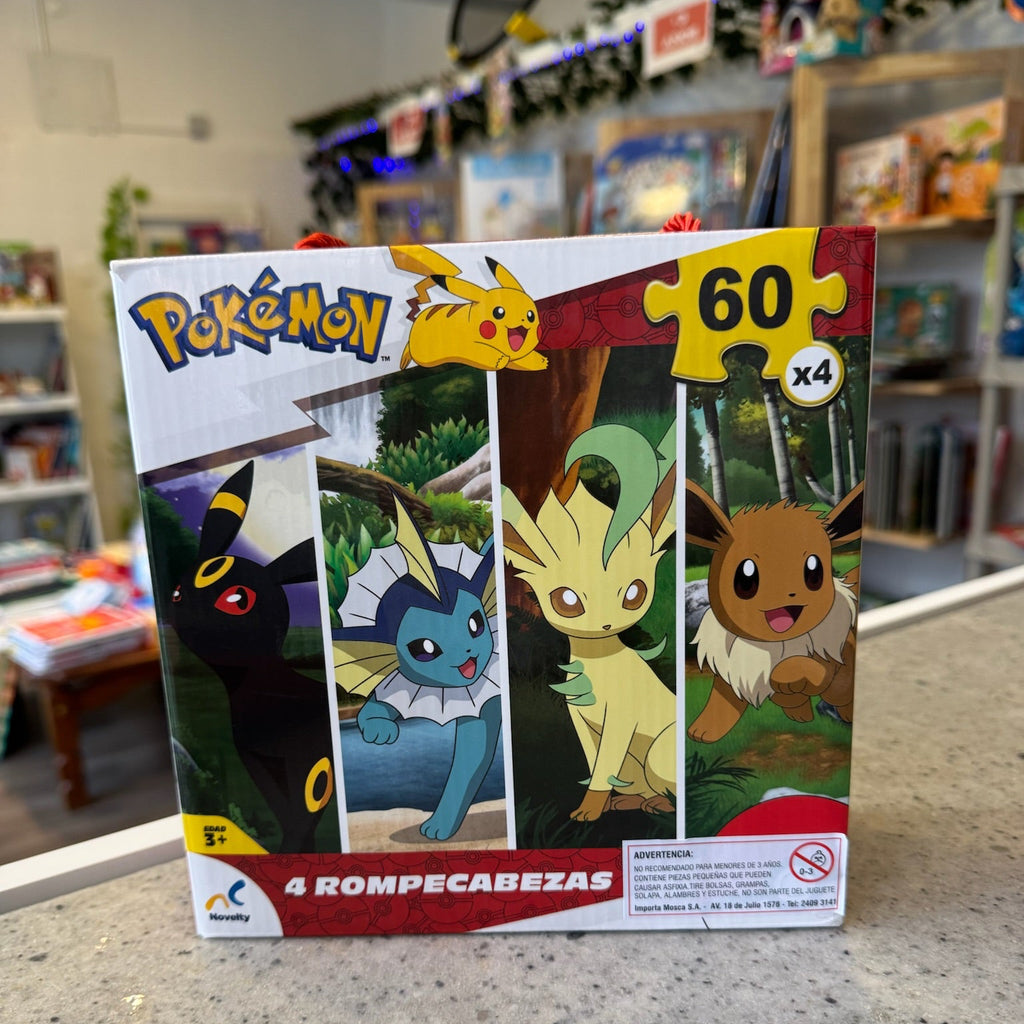 Puzzle Pokémon 4 en 1 – 4 Rompecabezas de 60 Piezas | Novelty