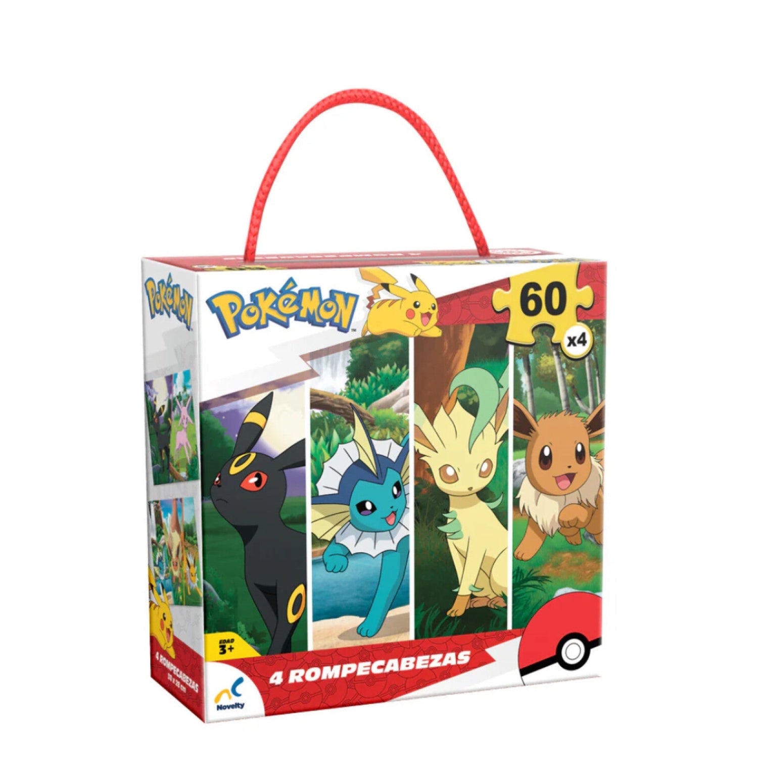 Puzzle Pokémon 4 en 1 – 4 Rompecabezas de 60 Piezas | Novelty