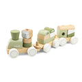 Tren de madera con formas verde