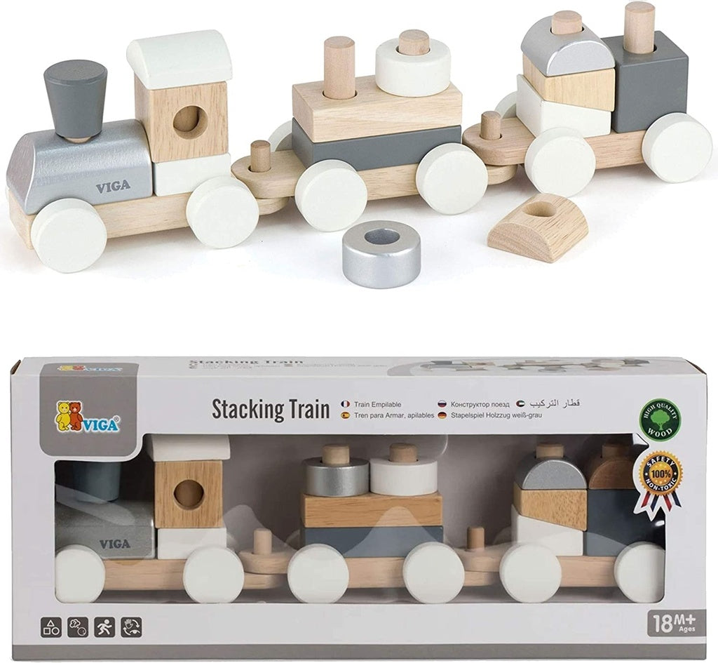 Tren de madera con formas