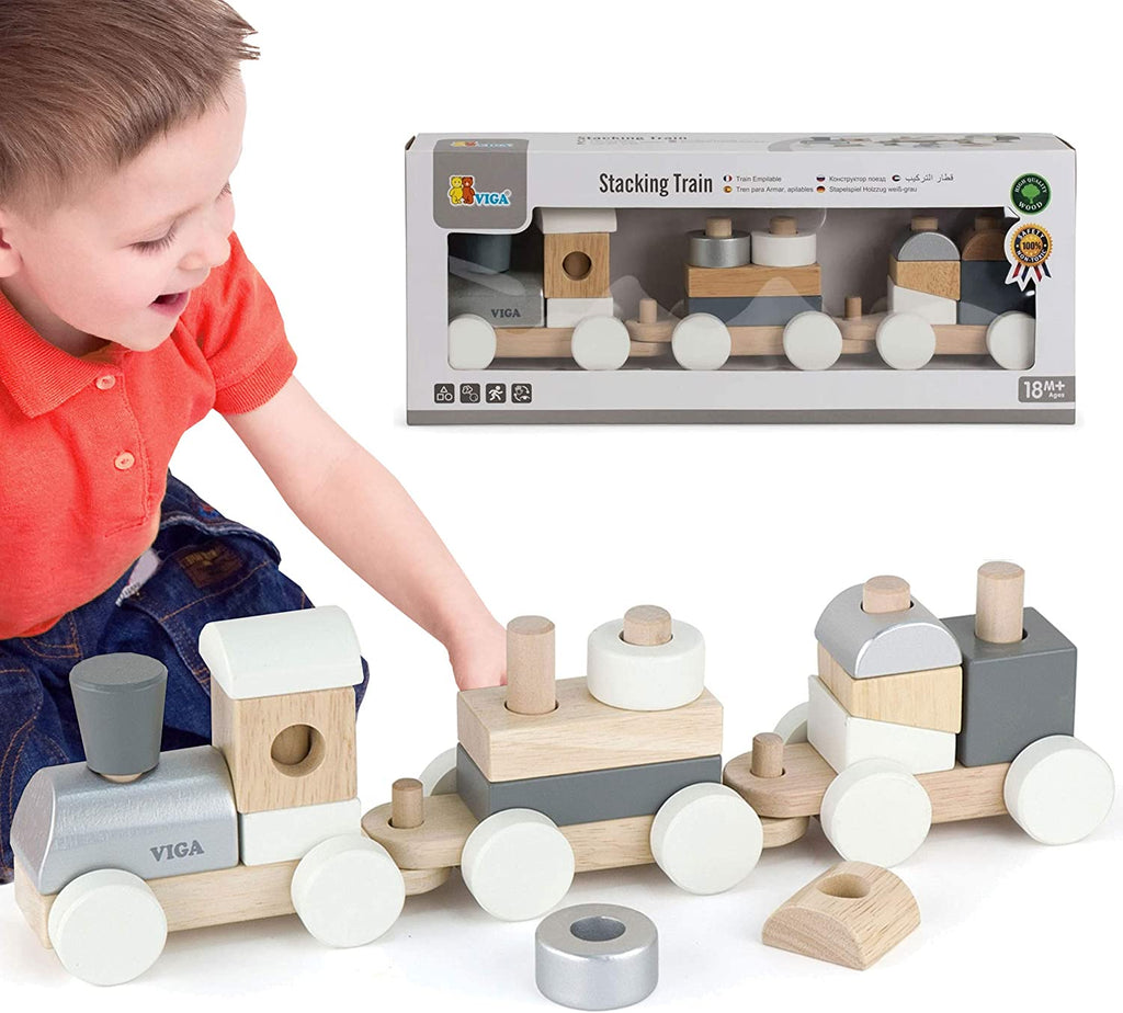 Tren de madera con formas