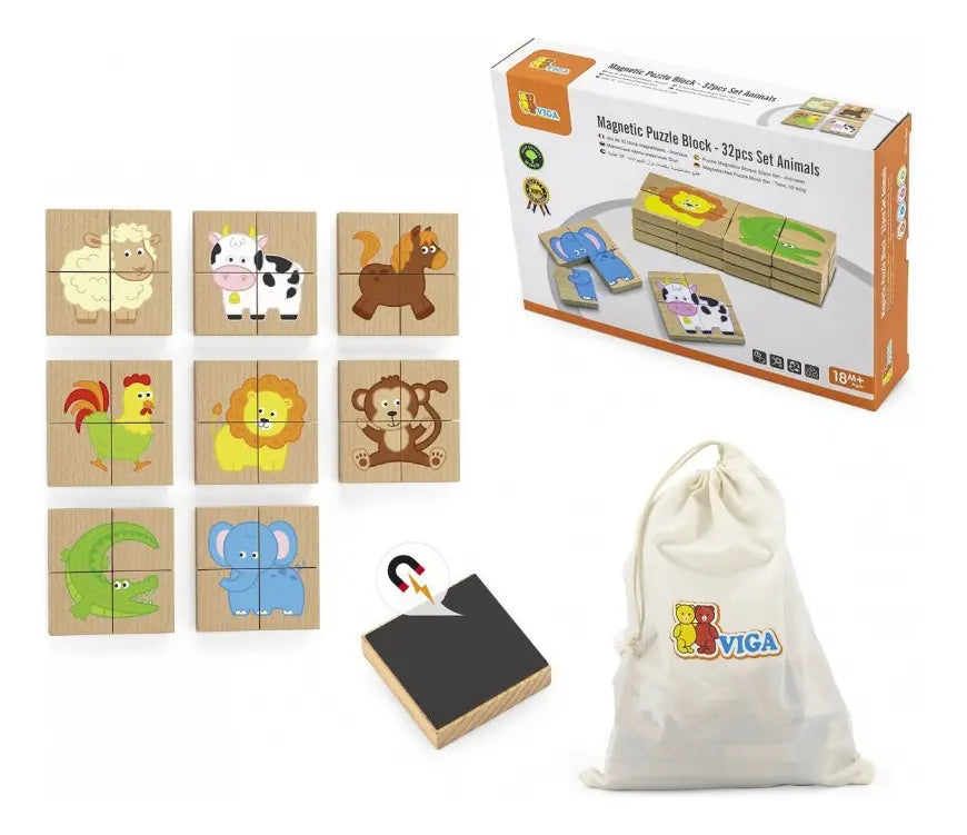 Puzzle Magnético de Animales – 32 piezas