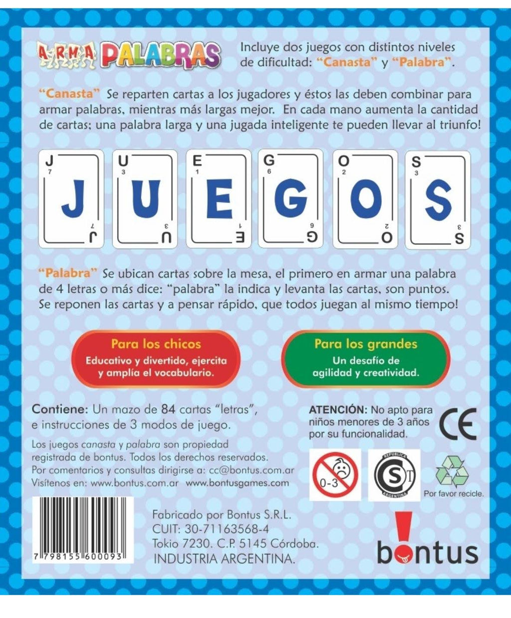 Juego Bontus: Arma Palabras image 1