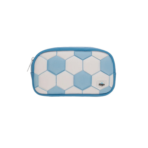 Cartuchera Oval Filgo Celeste y Blanca – Diseño Fútbol image 0