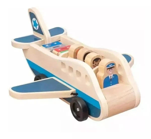Avion de madera con pasajeros image 1