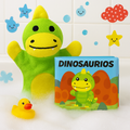 Libro para bañera de Dinosaurios + títere de tela image 0