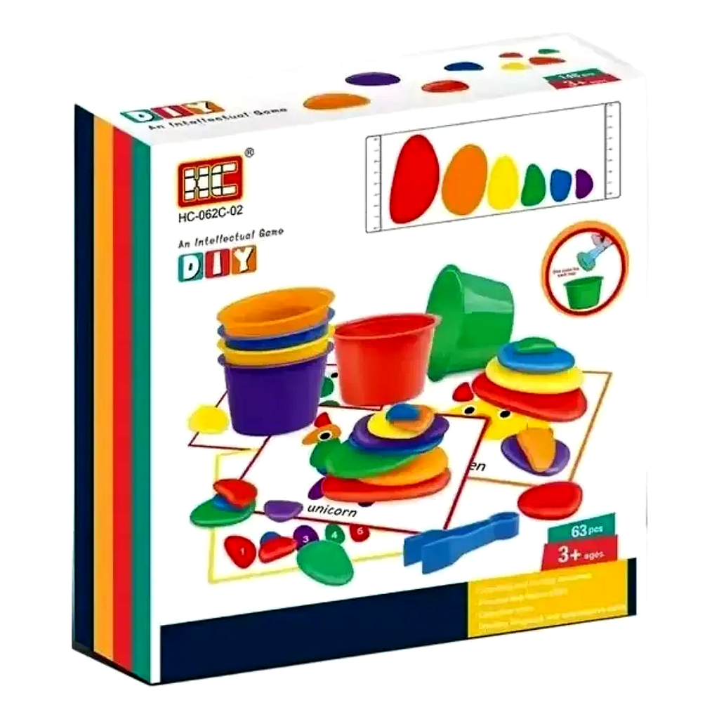Rainbow Pebbles – Juego de clasificación Montessori