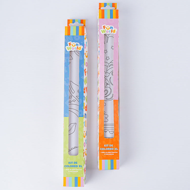 Kit de Coloreo XL – Rollo Gigante 2 Metros + 6 Marcadores
