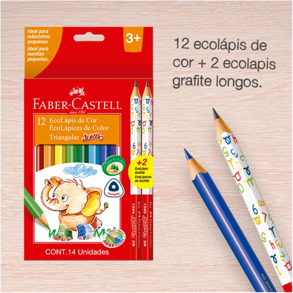 EcoLápices de Color Triangular Jumbo Faber-Castell x14
