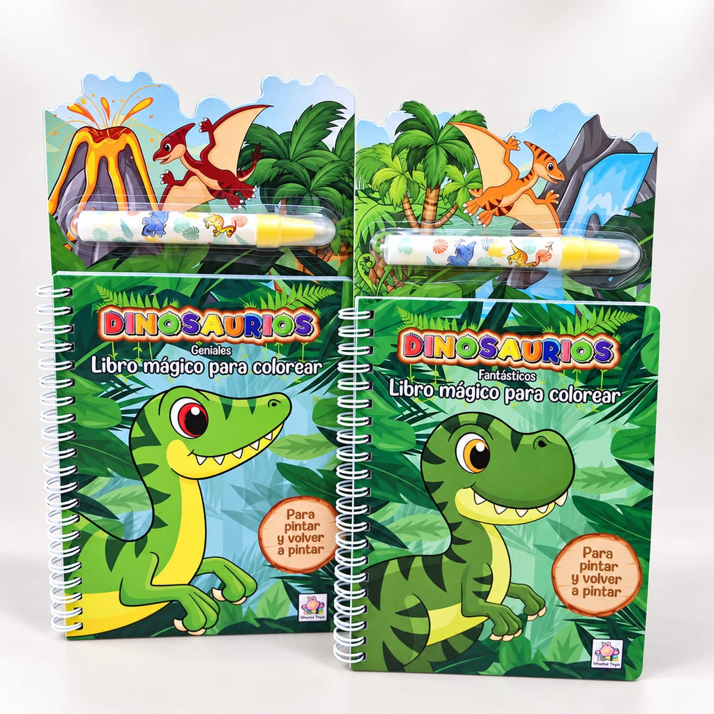 Pack x2 Libros Mágicos para Colorear Dinosaurios