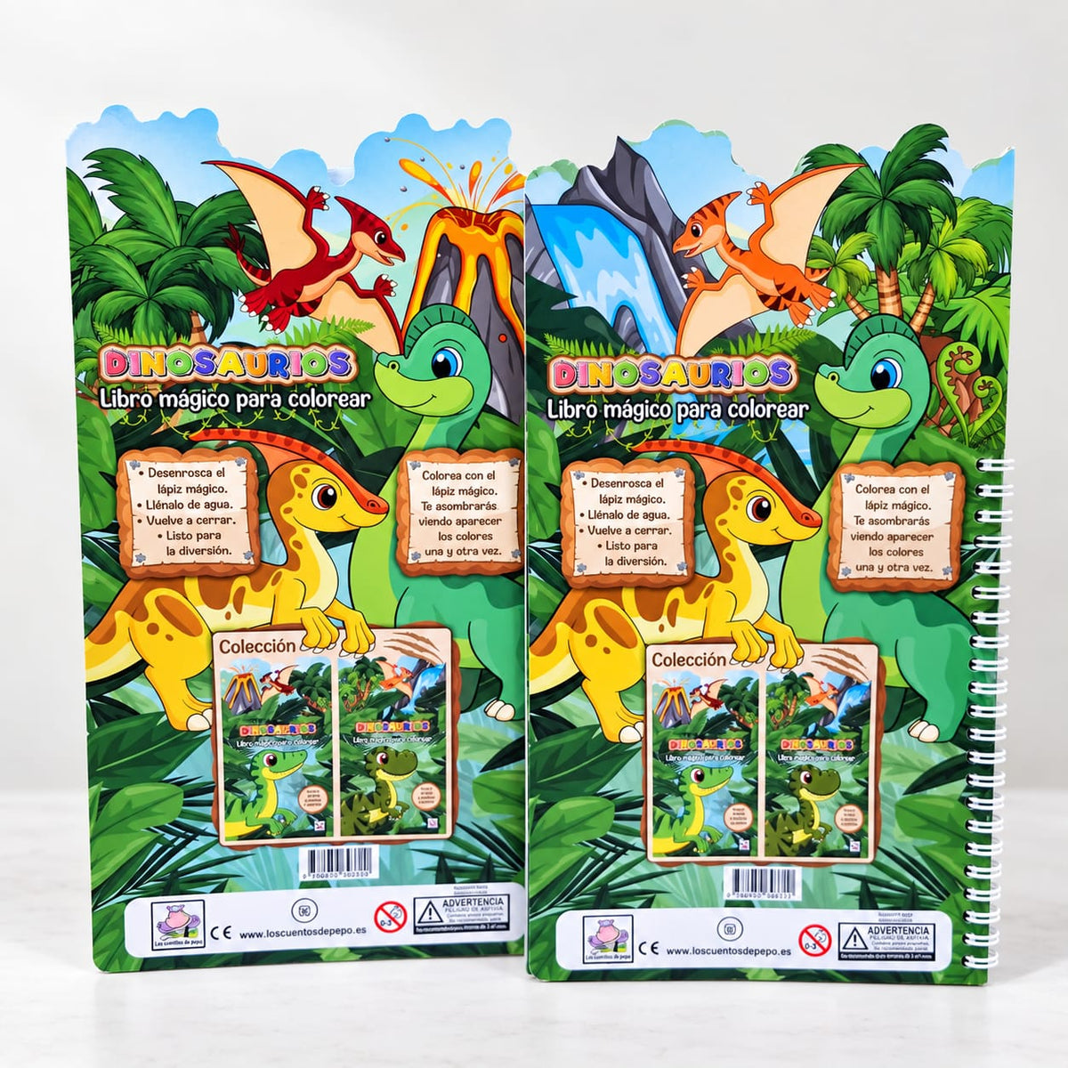 Pack x2 Libros Mágicos para Colorear Dinosaurios