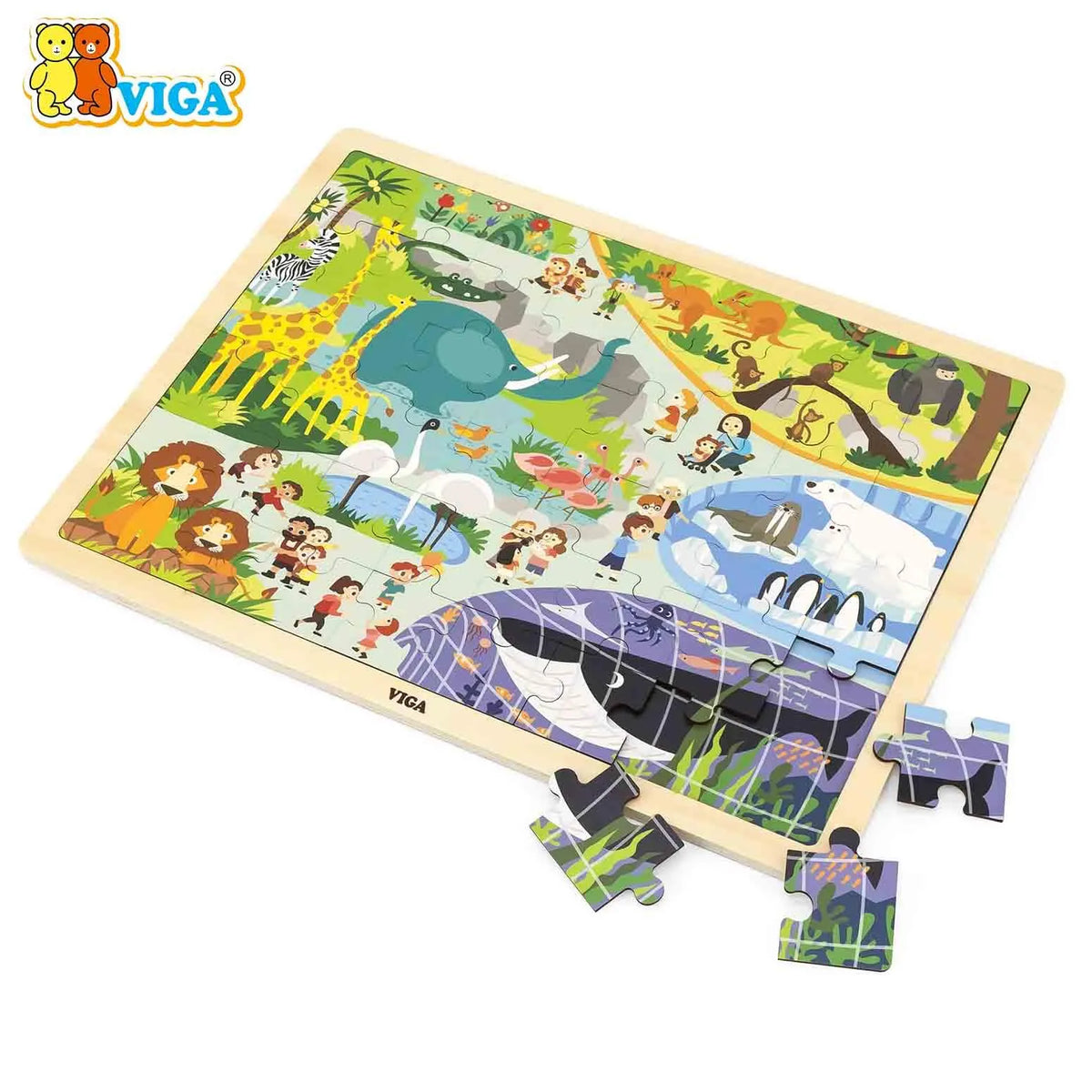Puzzle de Madera Animales – 48 piezas 🦁🦒🐘