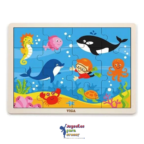 Puzzle de Madera – Océano (16 piezas)
