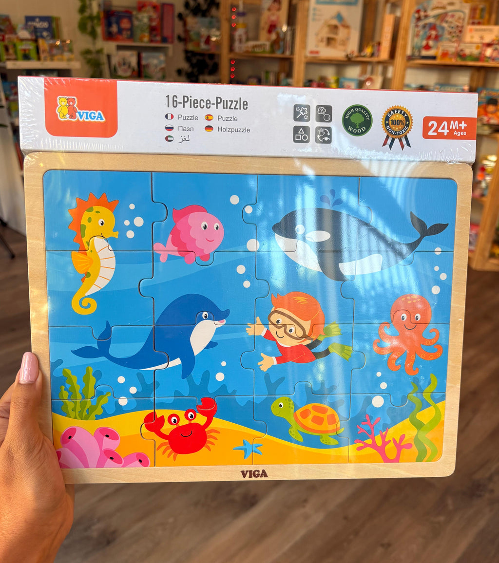 Puzzle de Madera – Océano (16 piezas)