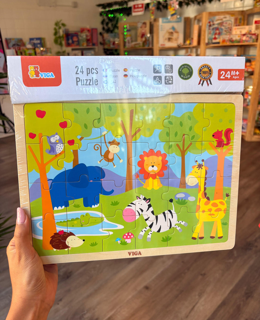 Puzzle de Madera – Animales de la Selva (24 piezas)