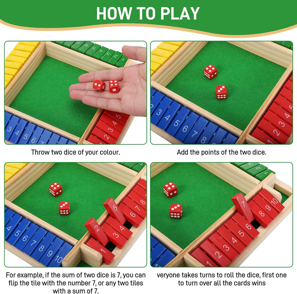 Juego Shut the Box de Madera
