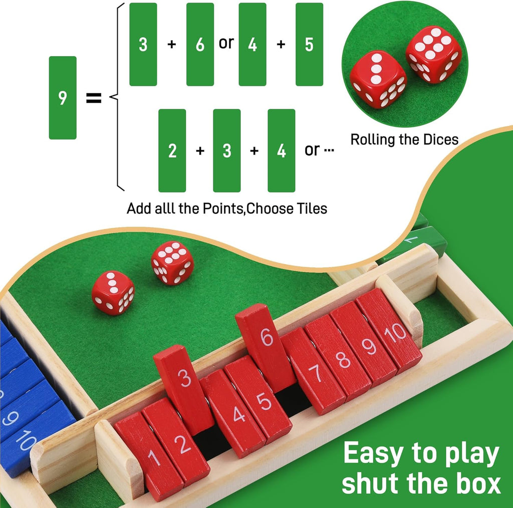 Juego Shut the Box de Madera