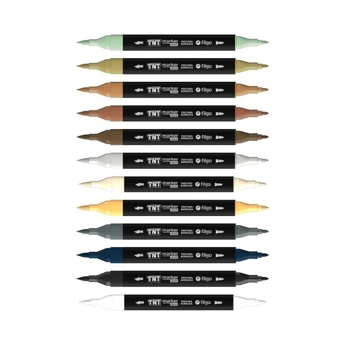 Valija Marcadores Acrílicos Doble Punta TNT x 48 Colores