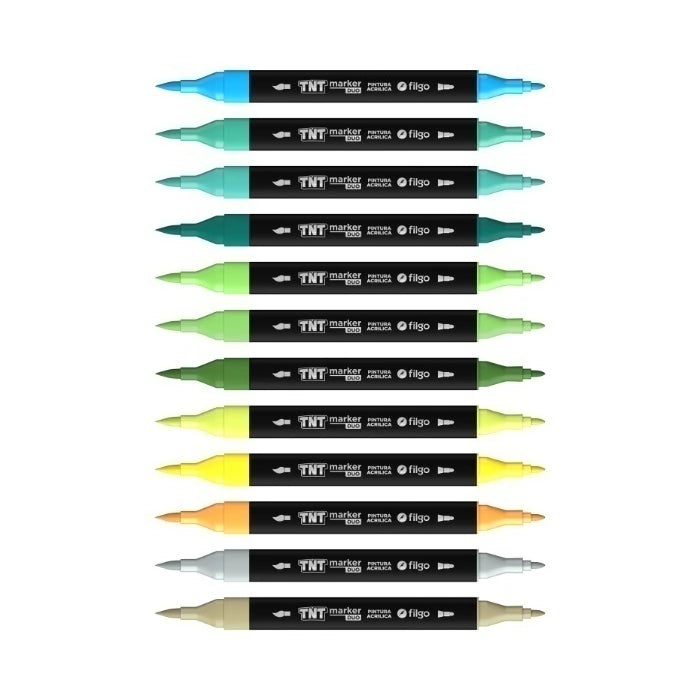Valija Marcadores Acrílicos Doble Punta TNT x 48 Colores