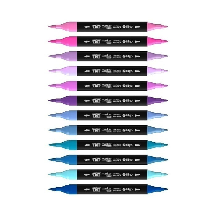 Valija Marcadores Acrílicos Doble Punta TNT x 48 Colores