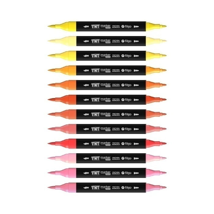 Valija Marcadores Acrílicos Doble Punta TNT x 48 Colores