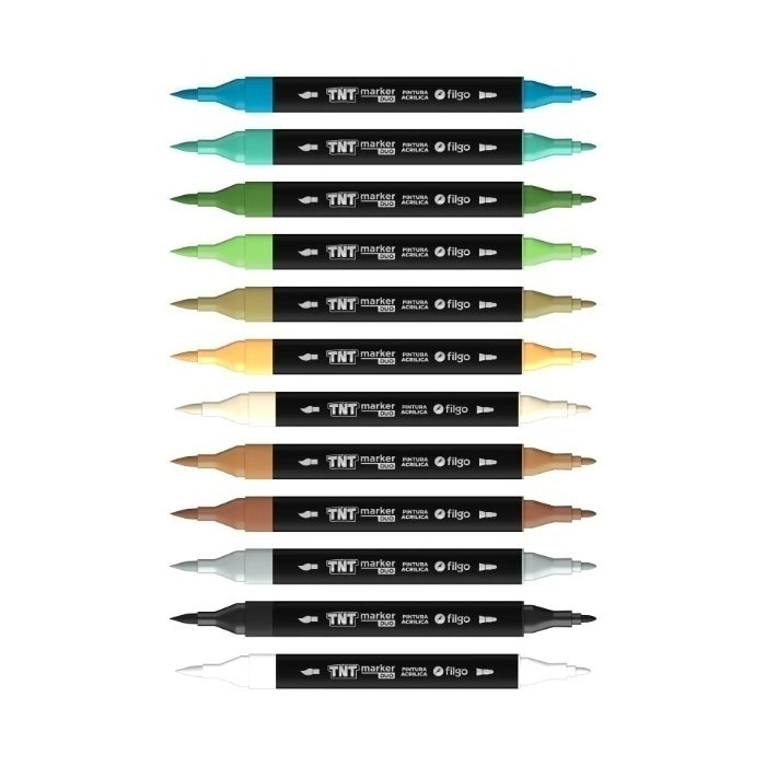 Valija Marcadores Acrílicos Doble Punta TNT x 24 Colores