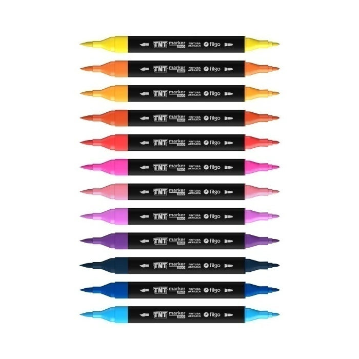 Valija Marcadores Acrílicos Doble Punta TNT x 24 Colores